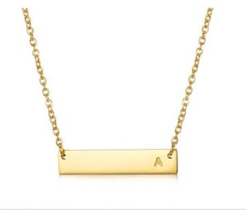 Bar Initial Necklace A-Z